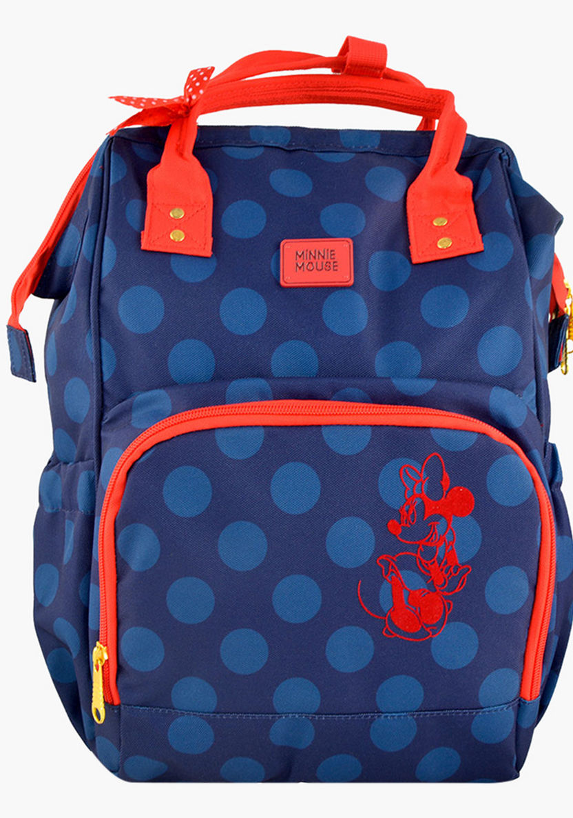Disney Minnie Mouse Print Diaper Bag with Adjustable Straps-Diaper Bags-image-0