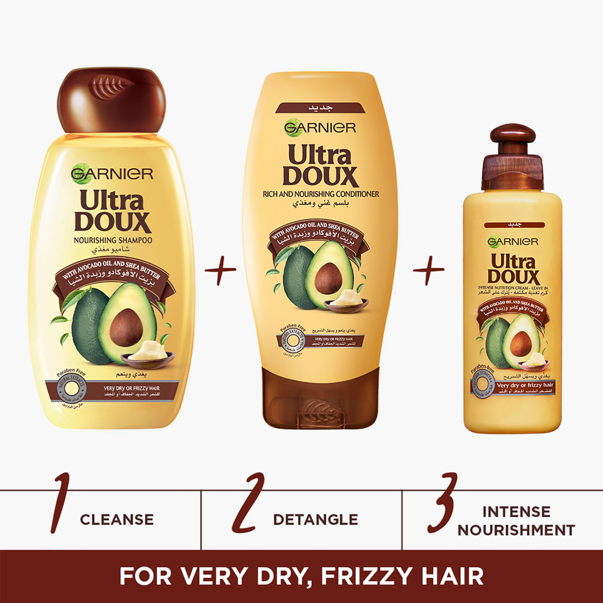 Garnier Ultra Doux Avocado Oil & Shea Butter Intense Nourishment Leave-In Cream - 200 ml-beautyandpersonalcare-hair-haircare-hairmasksandcreams-image-2