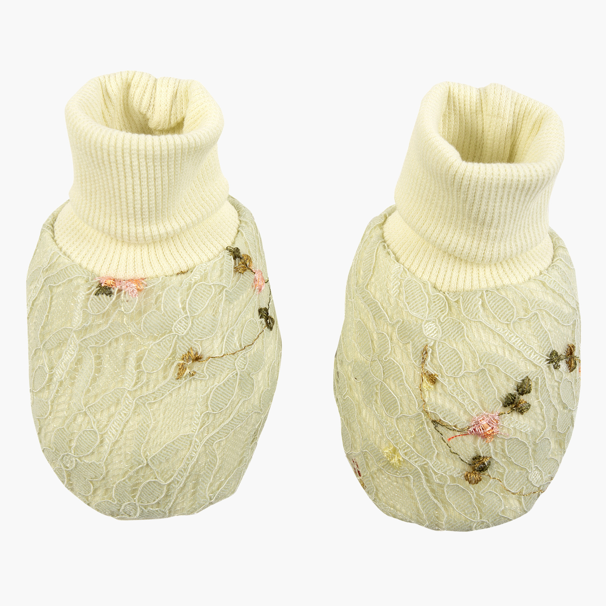 Giggles Floral Embroidered Farah Booties-baby-girls-shoes-booties-image-2