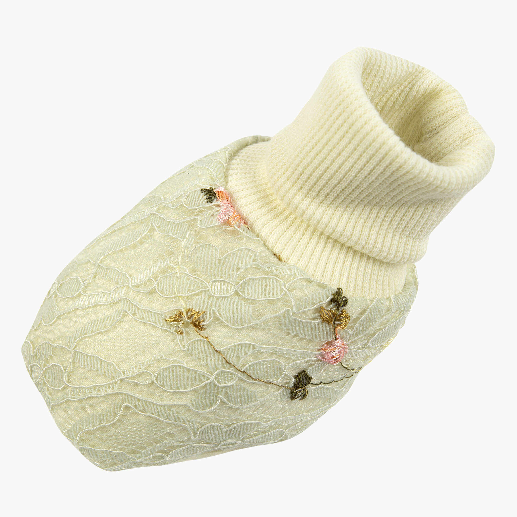 Giggles Floral Embroidered Farah Booties-baby-girls-shoes-booties-image-3