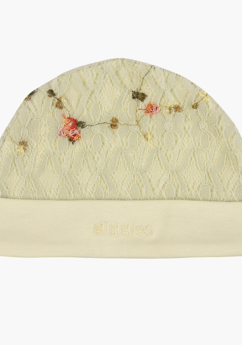 Giggles Farah Floral Embroidered Cap-Caps-image-0