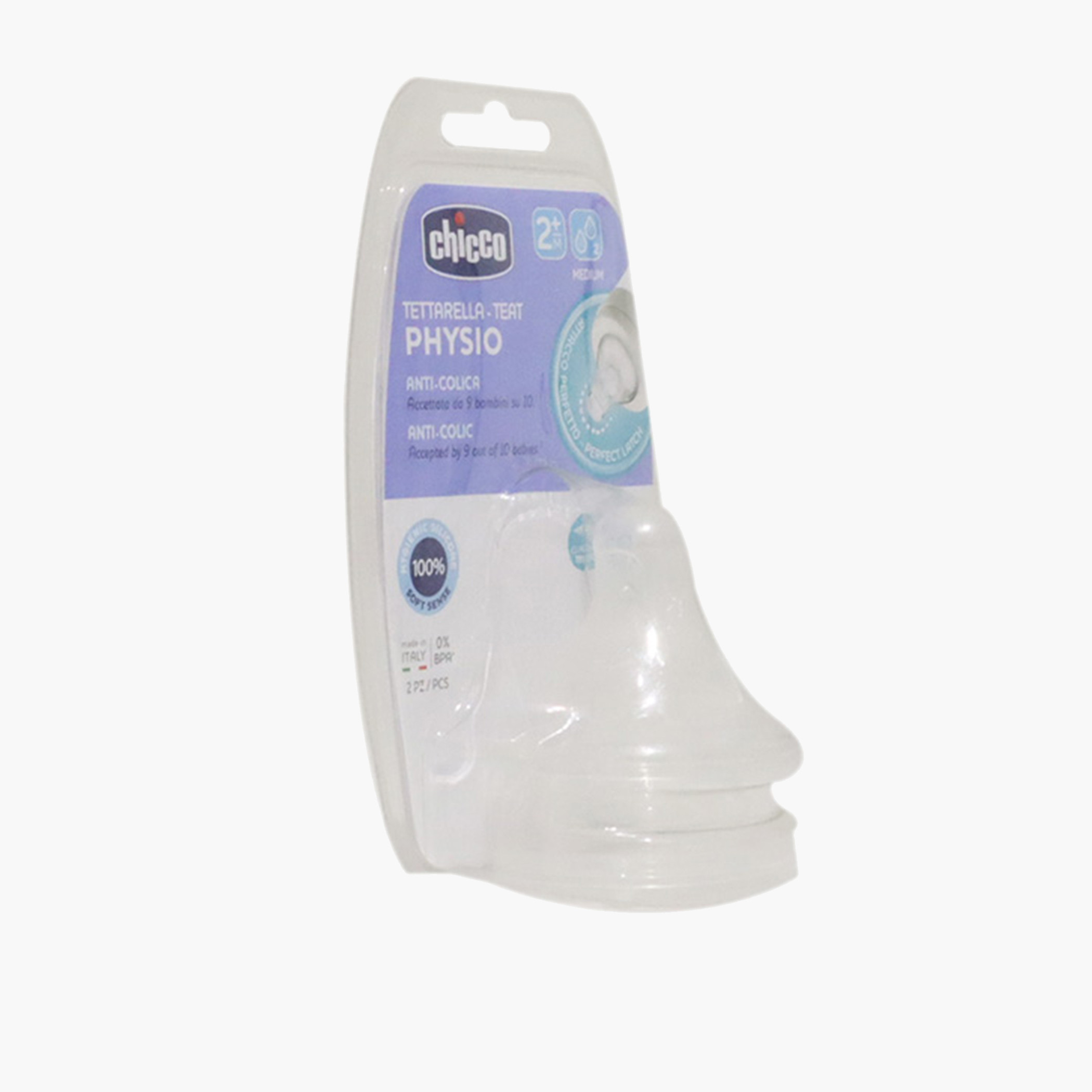 Chicco Perfect5 Medium Flow Silicone Teat - Set of 2-baby-feeding-feedingbottles-bottlesandteats-image-2