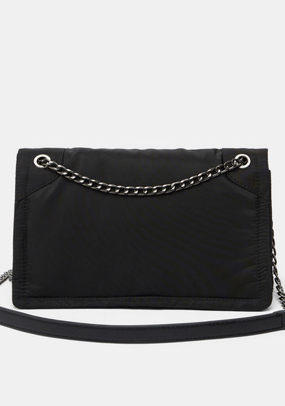Haadana Solid Crossbody Bag with Chain Strap and Flap Closure-Women%27s Handbags-image-0