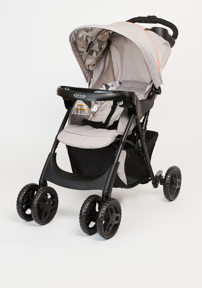 Graco Grey Travel-Ready Baby Stroller with Car Seat Two-In-One Technology (Upto 3 years) -Modular Travel Systems-image-1