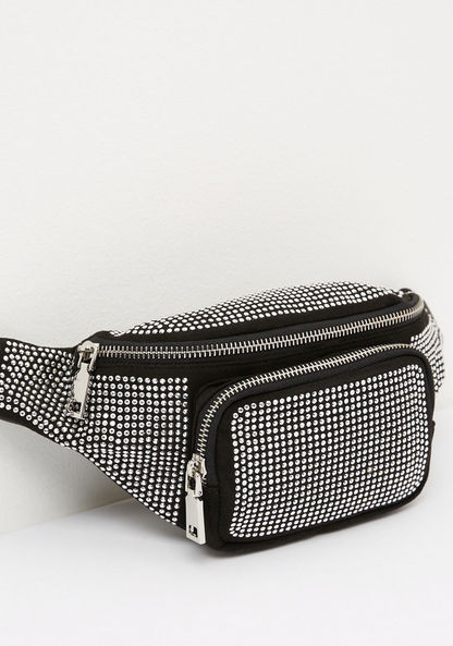 Haadana Embellished Waist Bag with Adjustable Strap-Women%27s Handbags-image-1