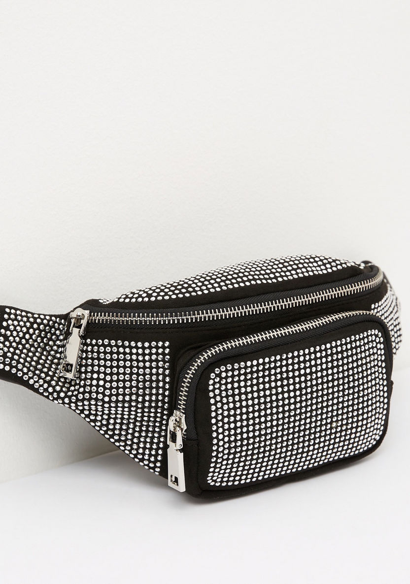 Haadana Embellished Waist Bag with Adjustable Strap-Women%27s Handbags-image-1