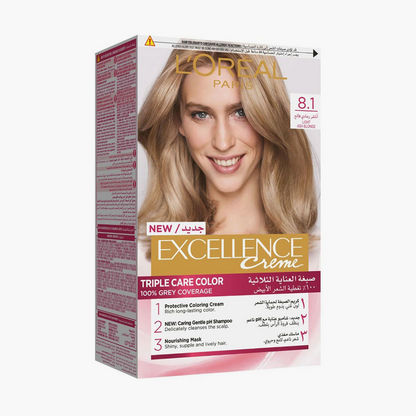 Buy L'Oreal Paris Excellence Creme Light Ash Blonde Triple Hair Colour Online | Centrepoint Saudi Buy L'Oreal Paris Excellence Creme Light Ash Blonde Triple Hair Colour Online | Centrepoint Saudi
