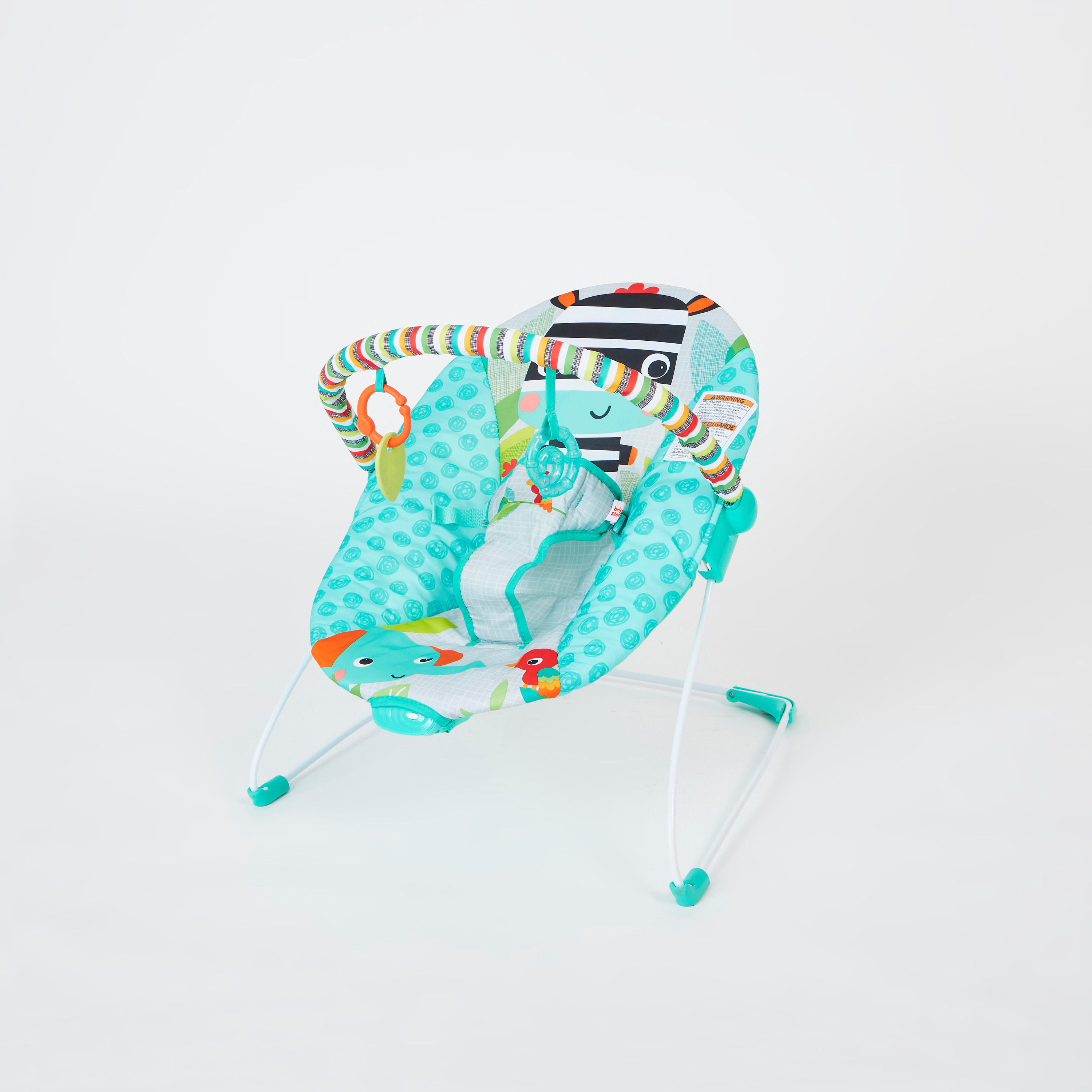 Bright Starts Zig Zag Zebra Vibrating Bouncer with 3-Point Harness-baby-infantactivity-bouncers-image-1