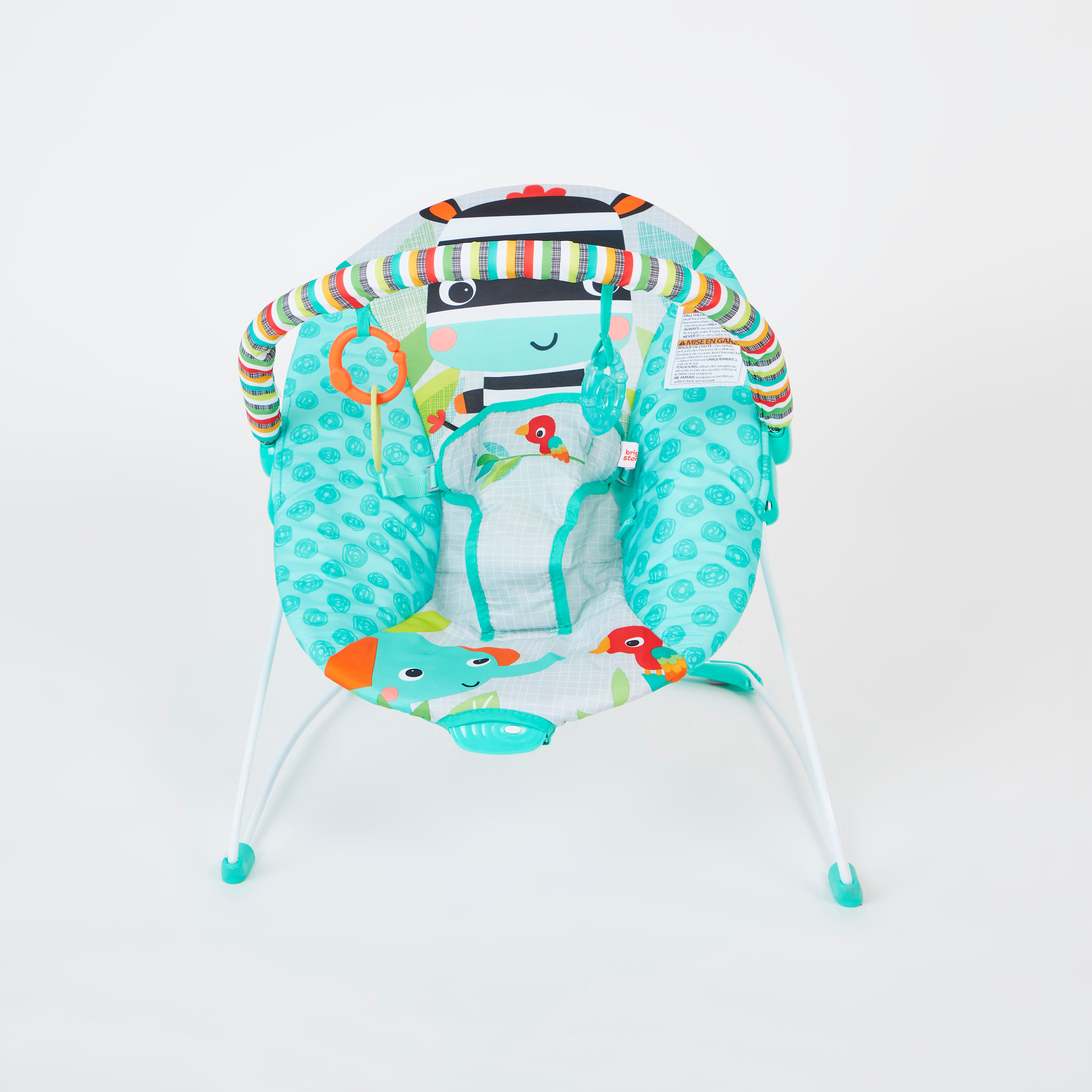Shop Bright Starts Zig Zag Zebra Vibrating Bouncer with 3Point Harness