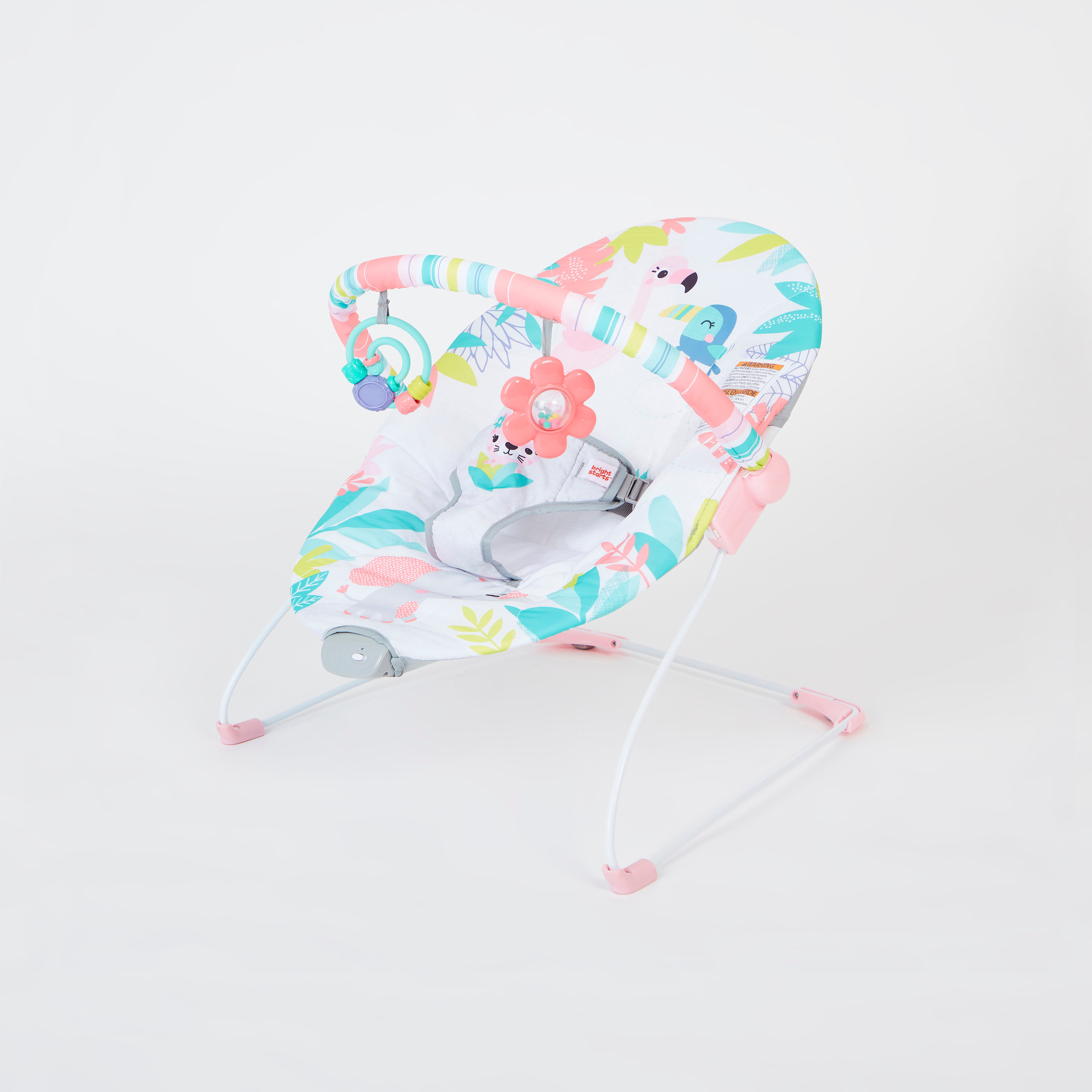 Bright Starts Flamingo Vibes Vibrating Bouncer-baby-infantactivity-bouncers-image-1