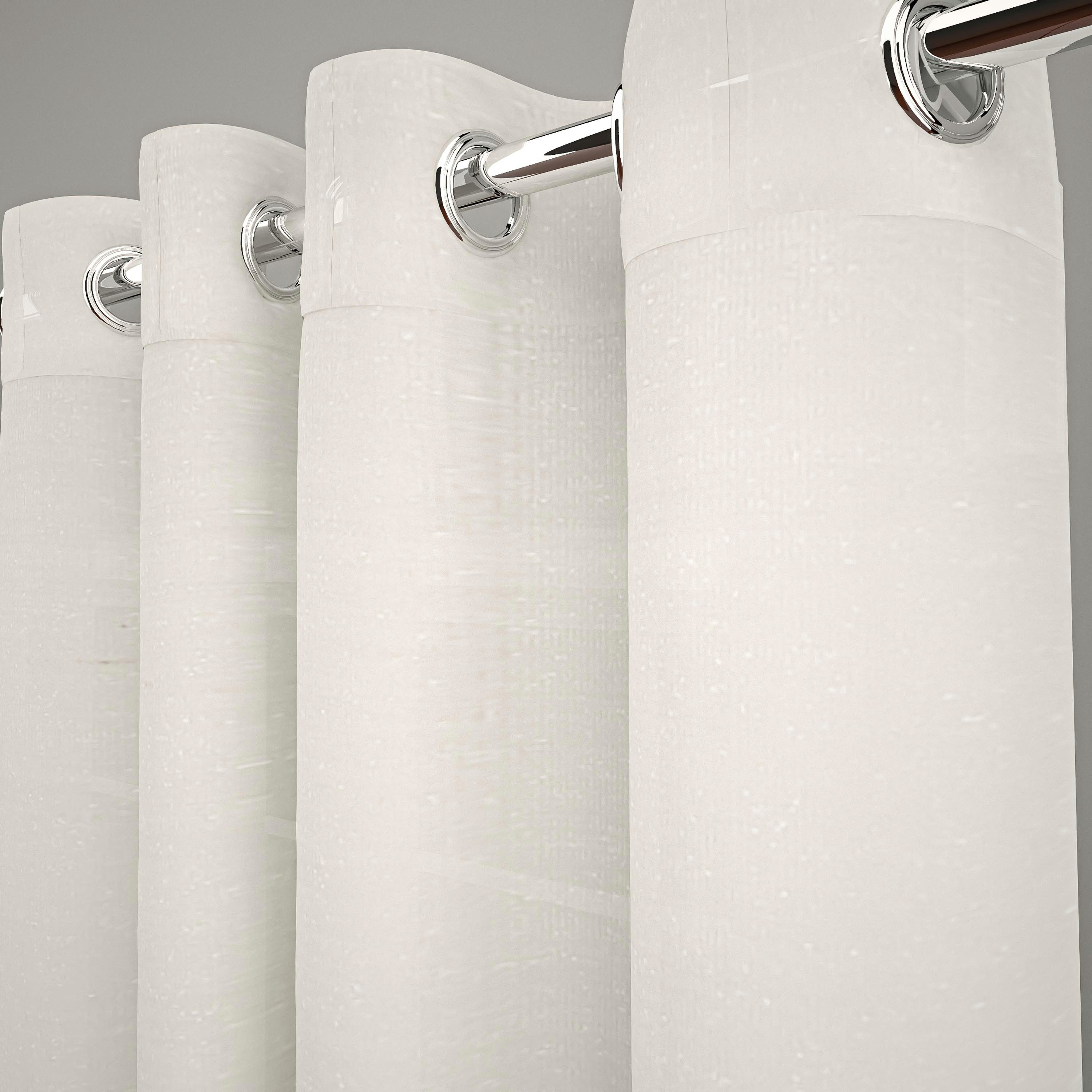 طقم ستائر دانتيل بارز الملمس بحلقات تثبيت من قطعتين - 140x260 سم-household-windows-curtains-image-2