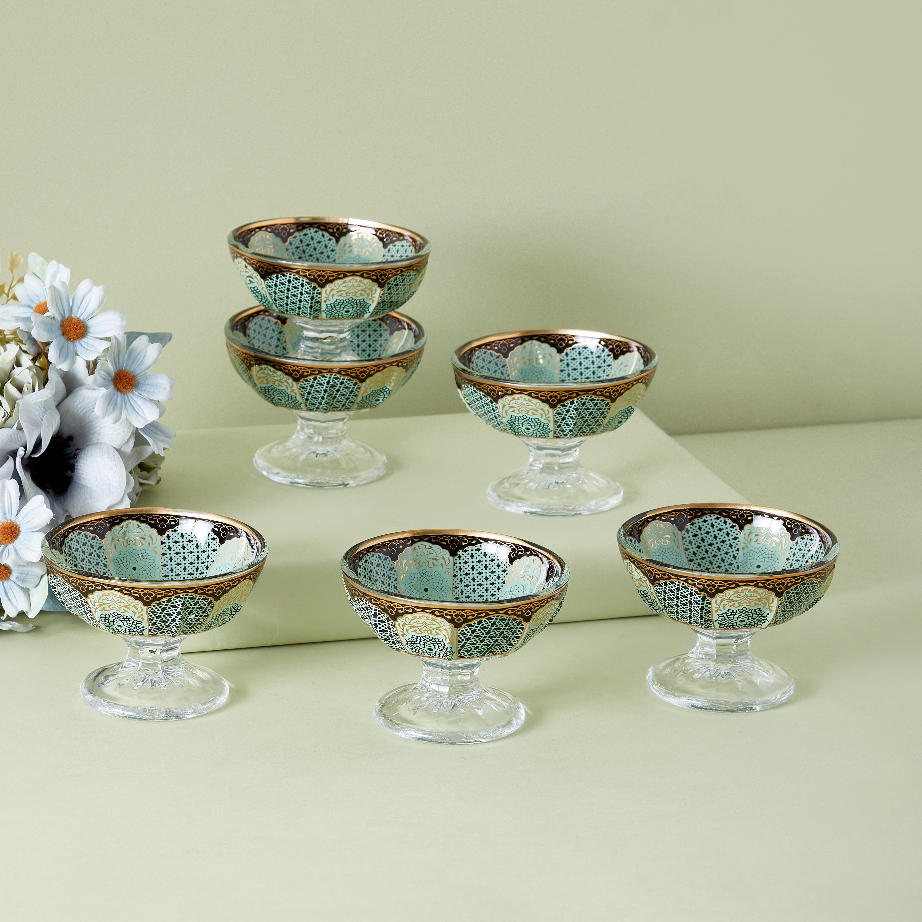كؤوس آيس كريم بطبعات - طقم من 6 قطع-household-dining-dinnerware-bowls-image-4