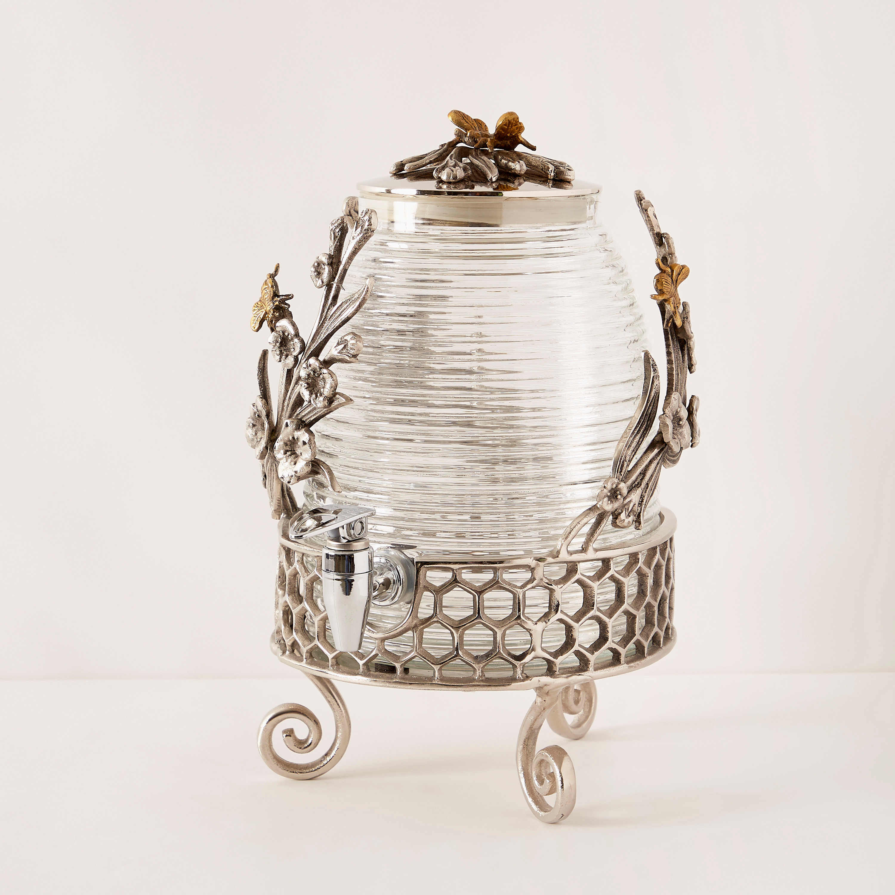 موزع مشروبات مزين بتصميم خلية نحل-household-dining-drinkserveware-bottles-image-1