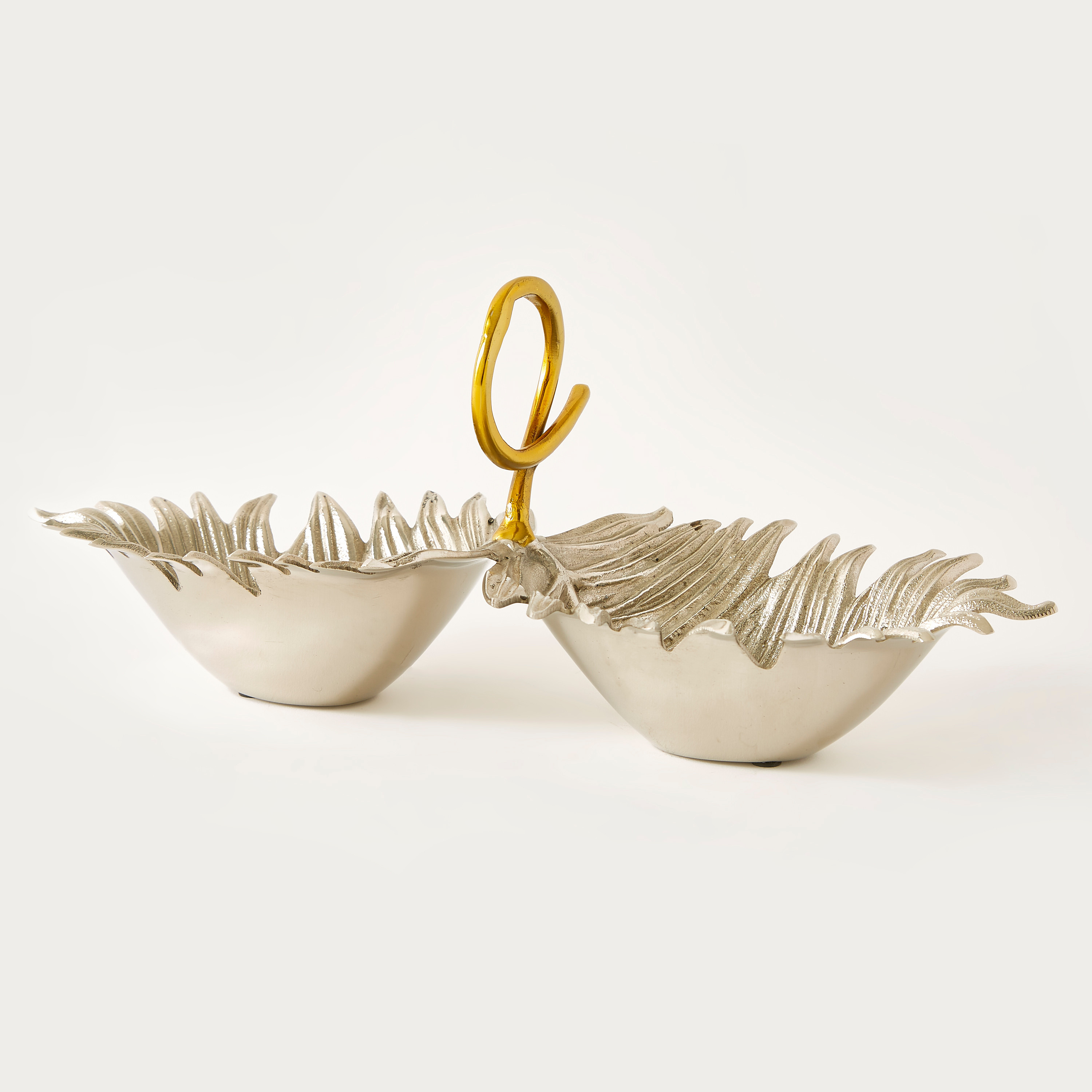 Fern 2-Section Serving Bowl - 10x7x6 cms-household-dining-serveware-servingtrays-image-1