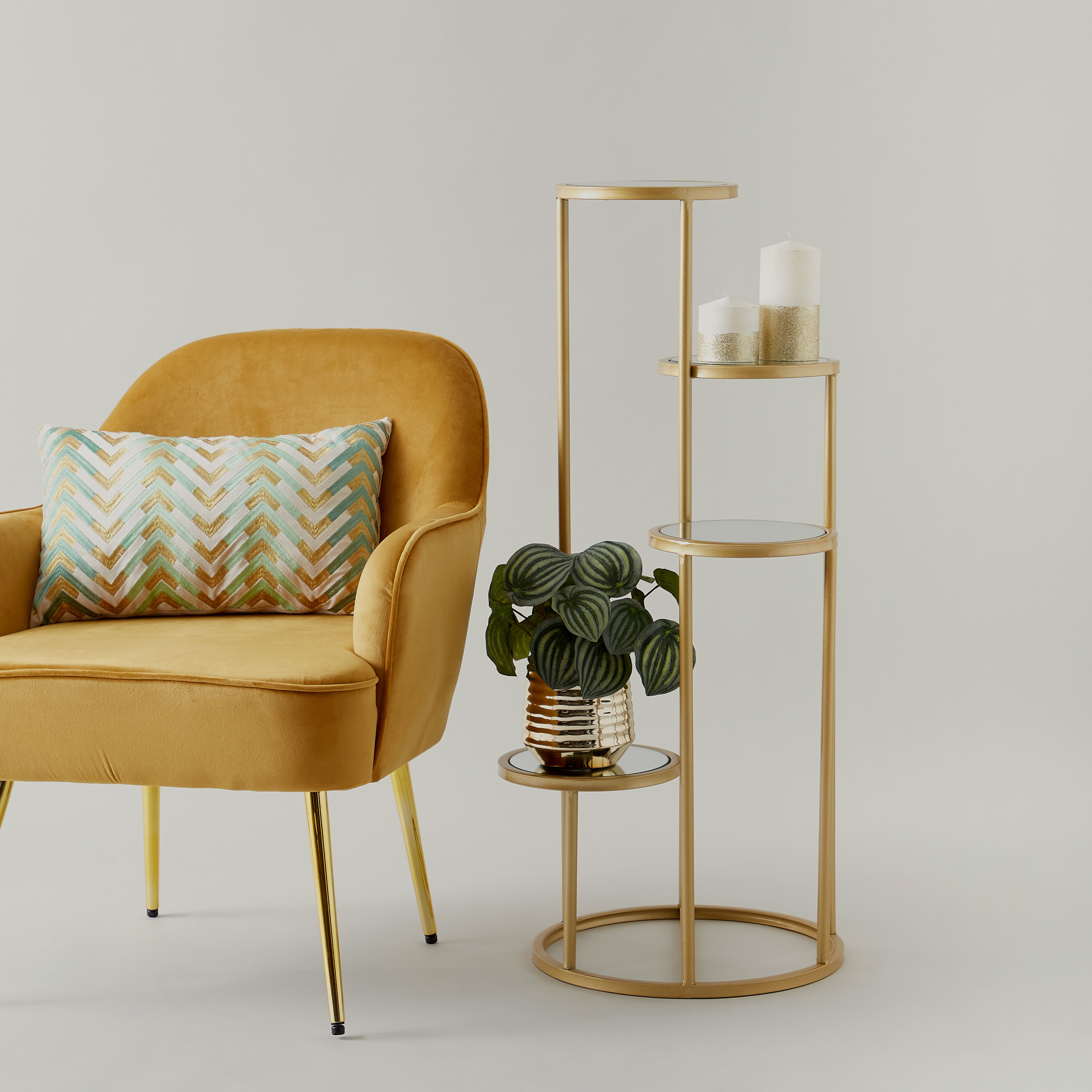 حامل نباتات معدني من 4 مستويات - 40x40x100 سم-furniture-livingroom-sideandendtables-image-7