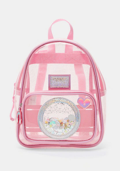 Backpack with Glossy Finish and Glitter Detail-Girl%27s Backpacks-image-0