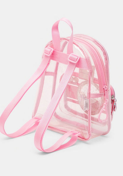 Backpack with Glossy Finish and Glitter Detail-Girl%27s Backpacks-image-1