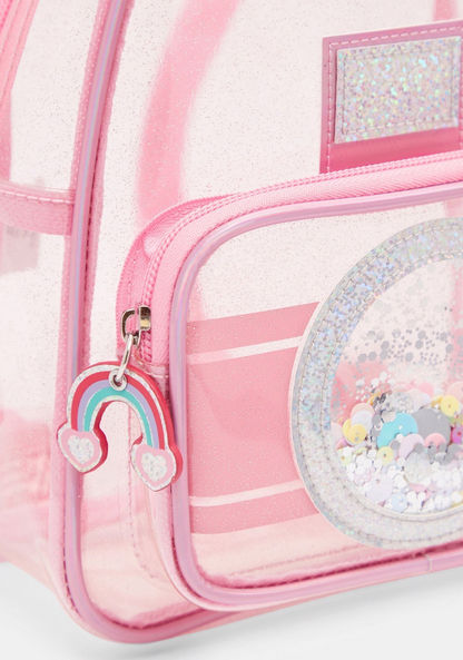 Backpack with Glossy Finish and Glitter Detail-Girl%27s Backpacks-image-2