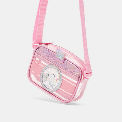 Glossy Crossbody Bag with Glitter Detail-Girl%27s Bags-image-1