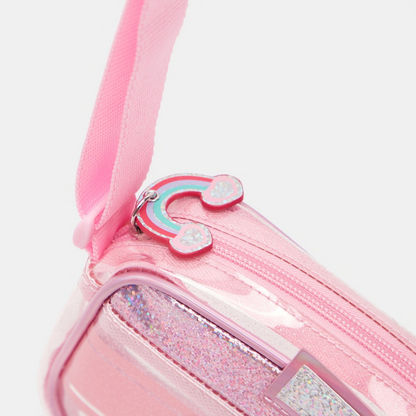 Glossy Crossbody Bag with Glitter Detail-Girl%27s Bags-image-2