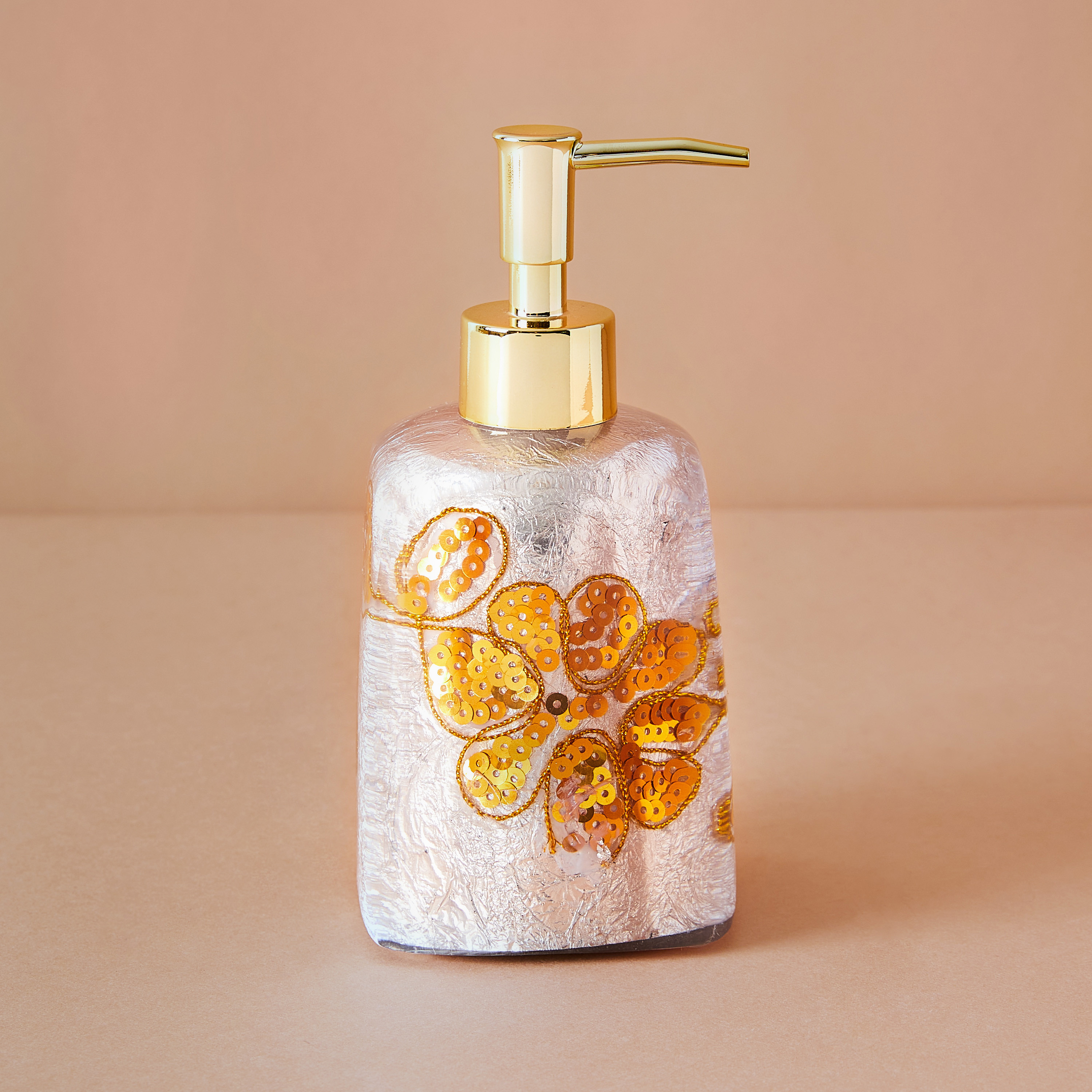 Sequin Embellished Lotion Dispenser-household-bathandlaundry-bathaccessories-soapdishesanddispensers-image-1