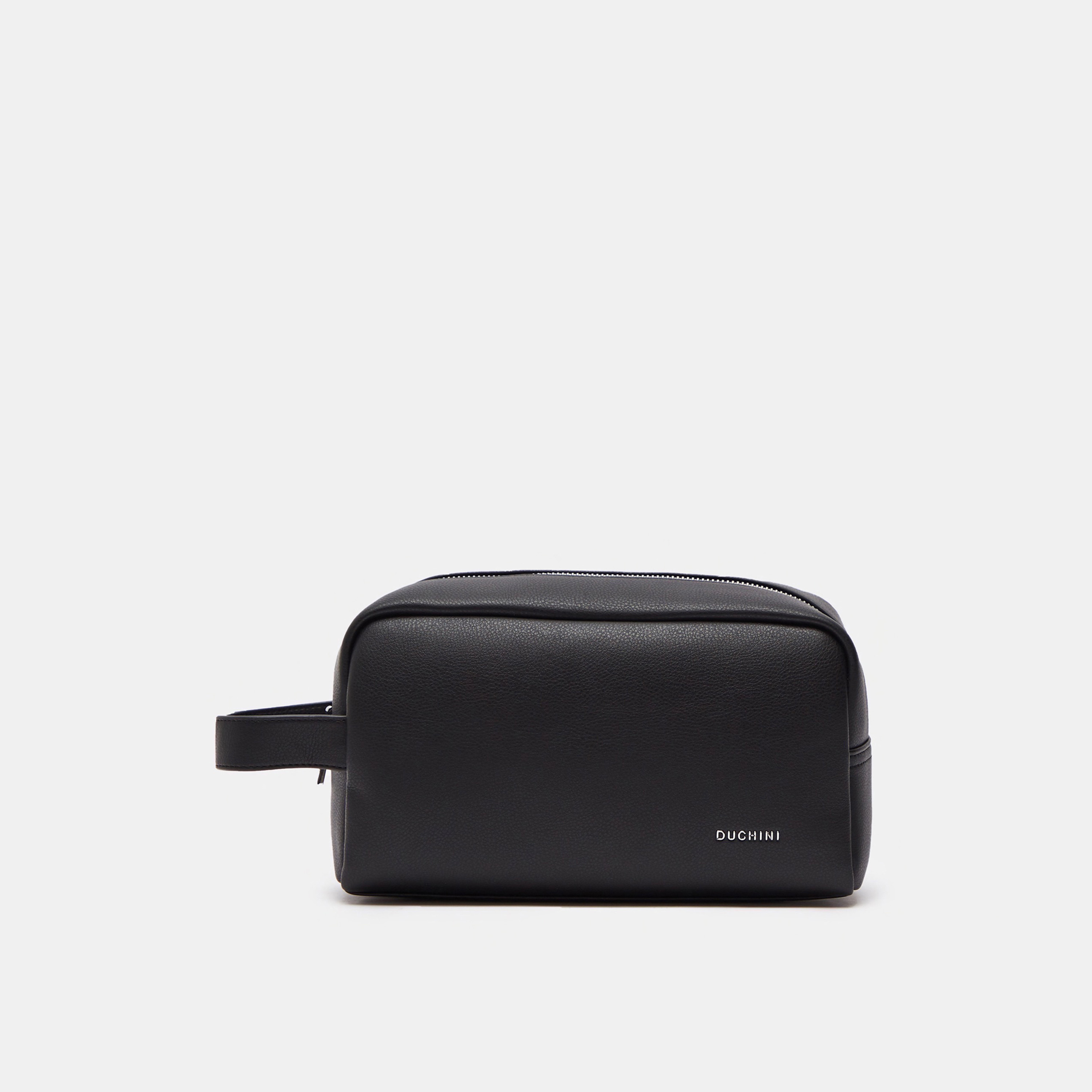 Duchini Solid Pouch with Zip Closure and Wrist Loop-men-bags-image-1