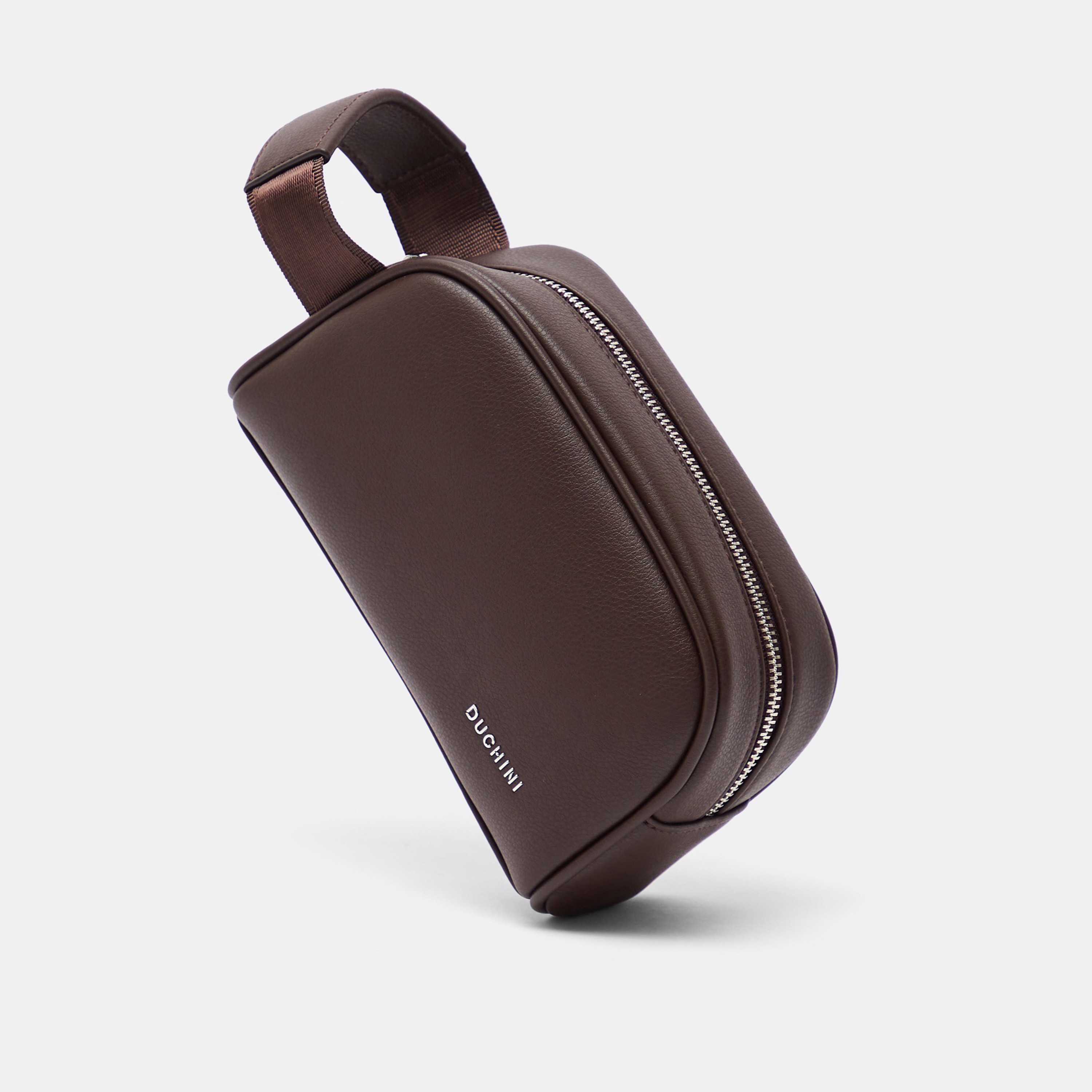 Duchini Solid Pouch with Strap and Zip Closure-men-bags-image-2