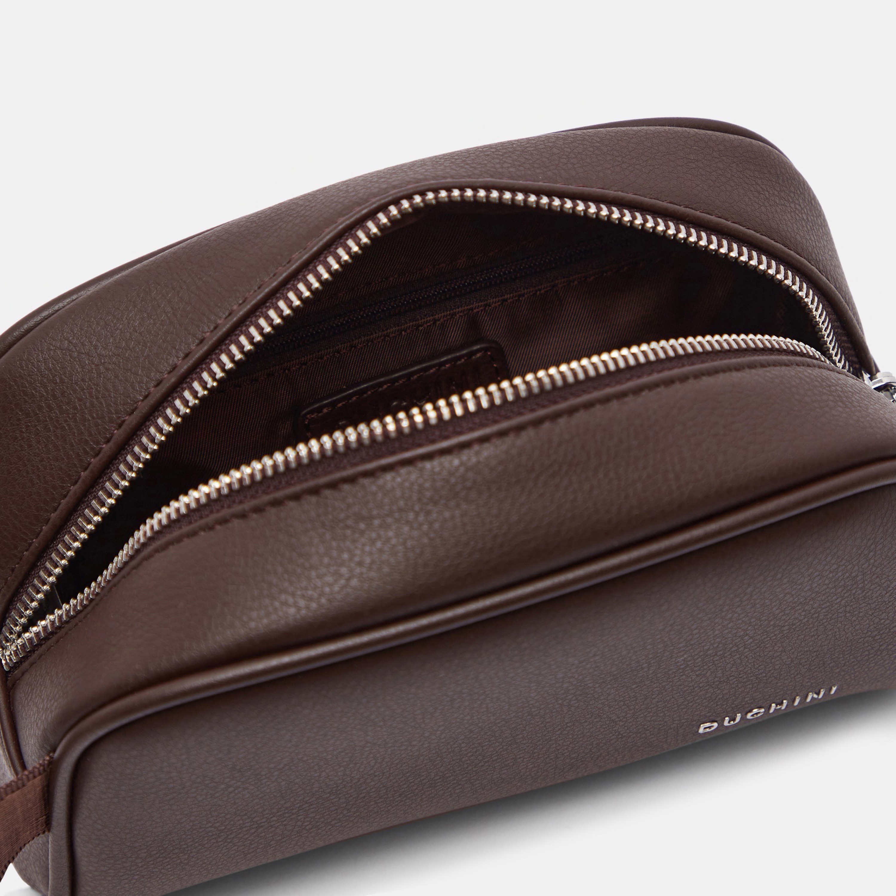 Duchini Solid Pouch with Strap and Zip Closure-men-bags-image-6