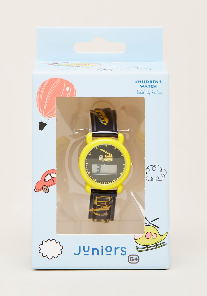 Juniors Digital Wrist Watch with Printed Strap and Buckle Closure-Watches-image-3