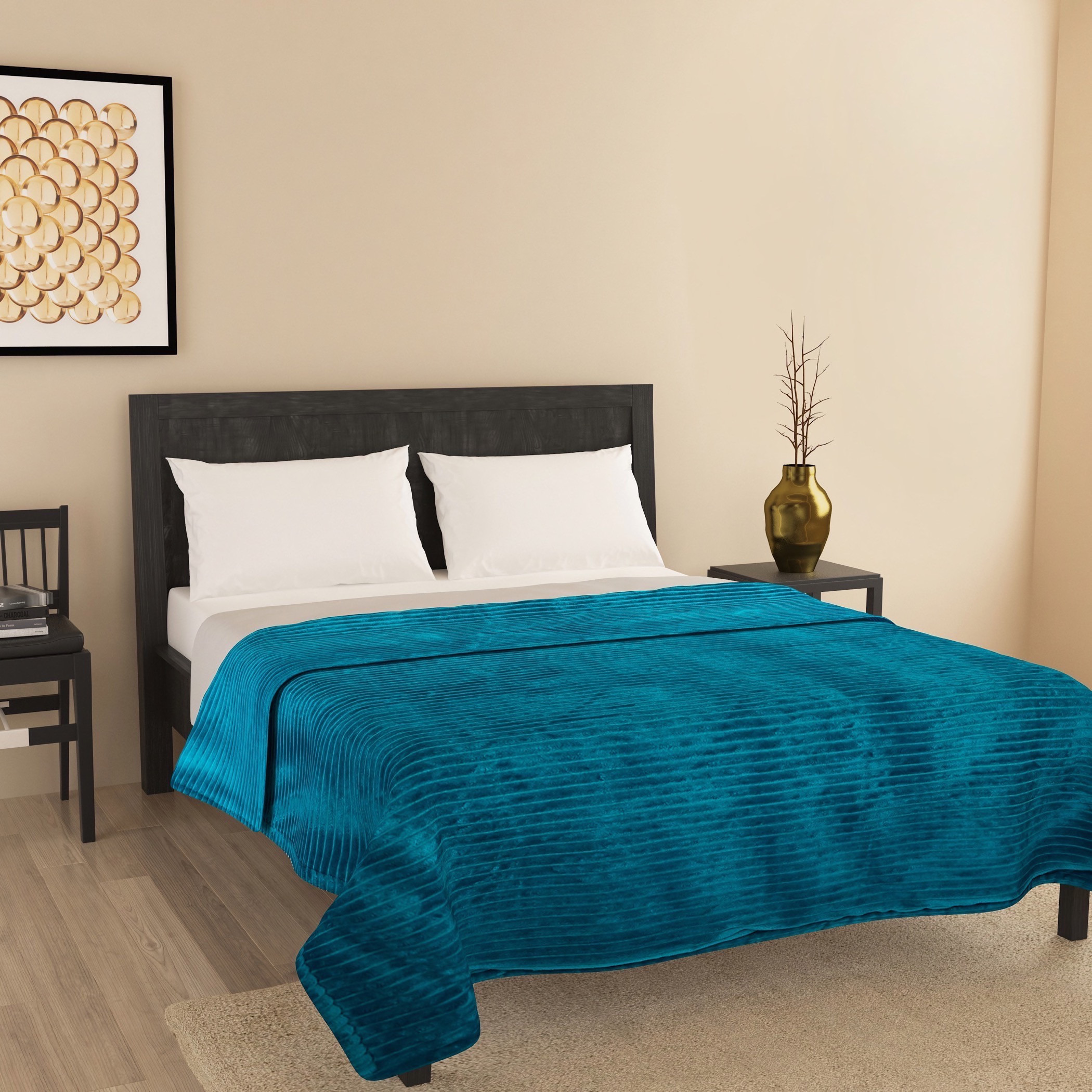 بطانية شيربا من الفلانيل مخططة من كوردوري - 200×150 سم-household-bedding-blankets-image-1