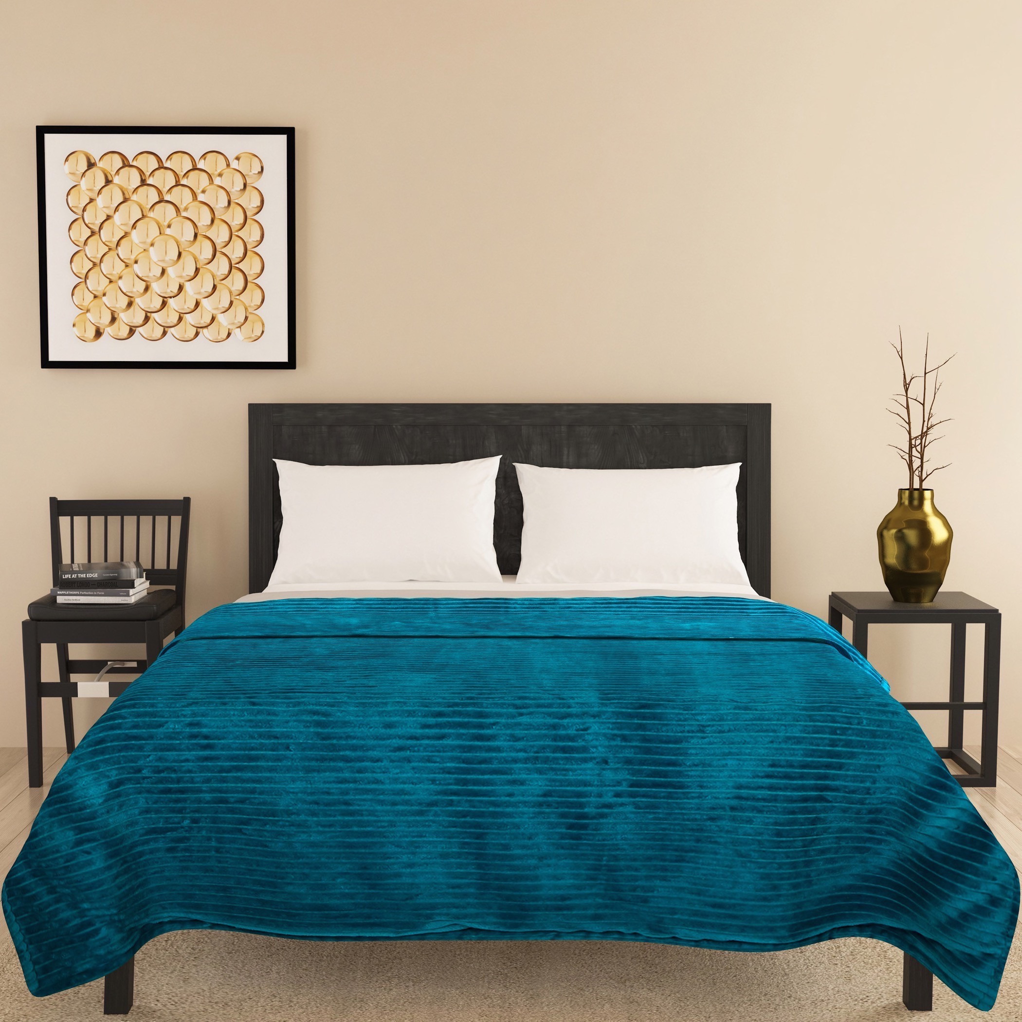 بطانية شيربا من الفلانيل مخططة من كوردوري - 200×150 سم-household-bedding-blankets-image-2