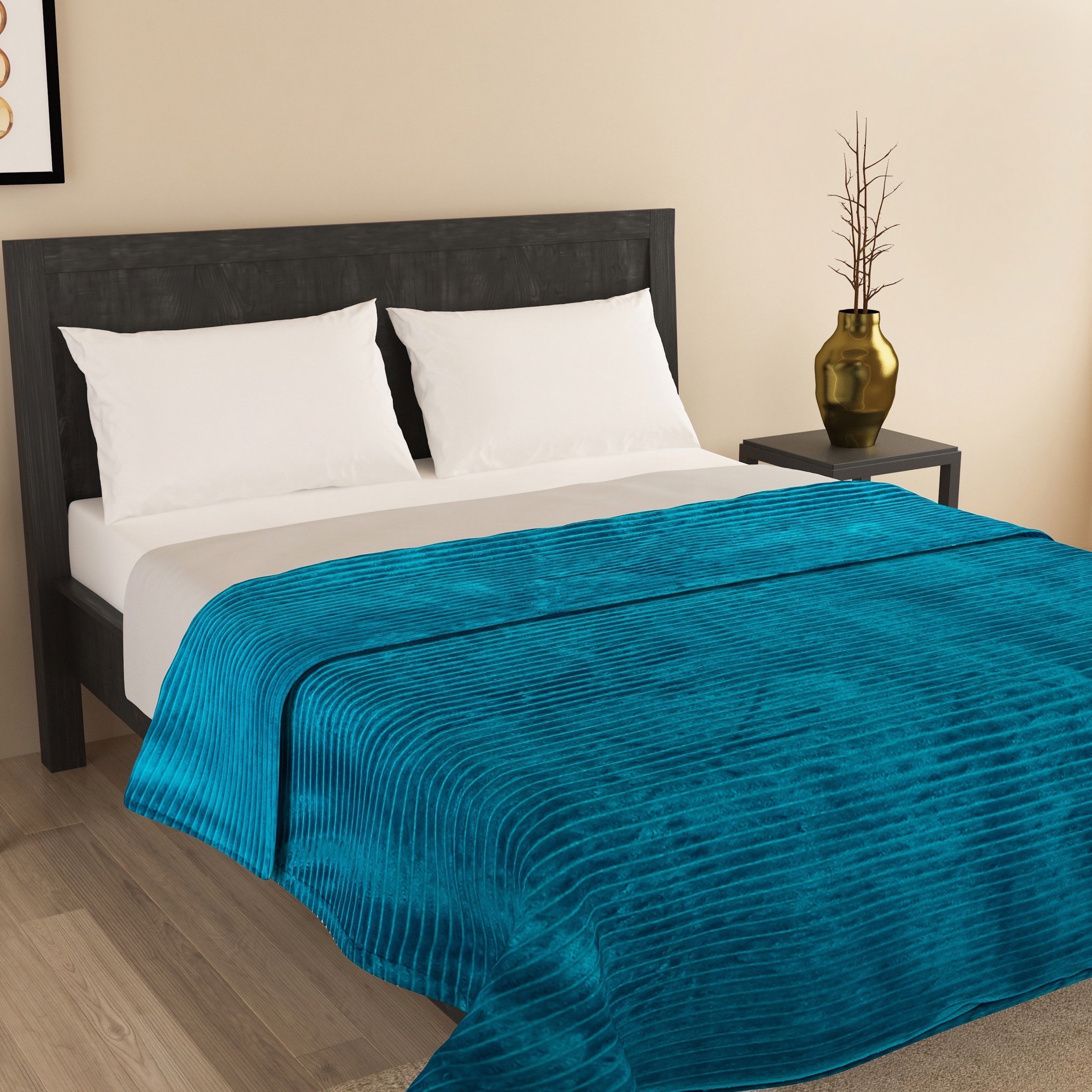 بطانية شيربا من الفلانيل مخططة من كوردوري - 200×150 سم-household-bedding-blankets-image-3
