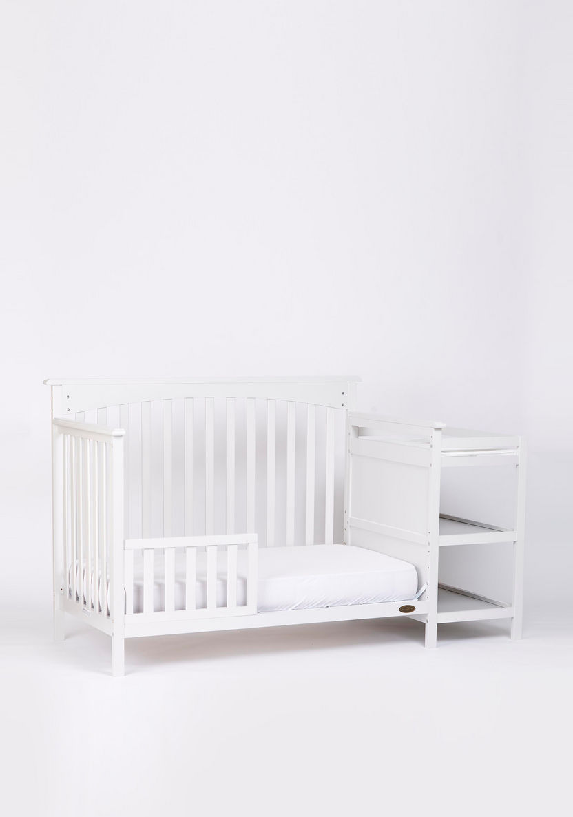 Dream On Me Chloe Grey 3-In-1 Convertible Wooden Crib with Changer (Up to 5 years)-Baby Cribs-image-0