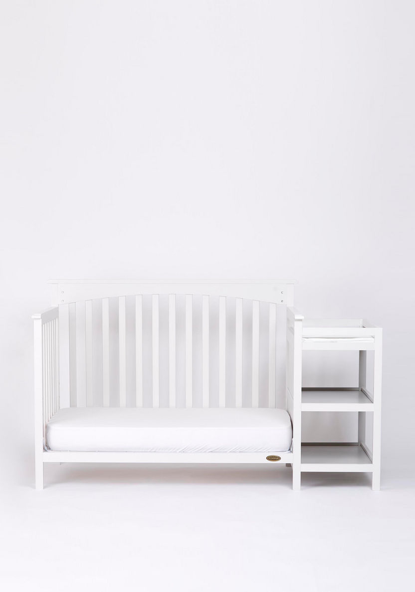 Dream On Me Chloe Grey 3-In-1 Convertible Wooden Crib with Changer (Up to 5 years)-Baby Cribs-image-2