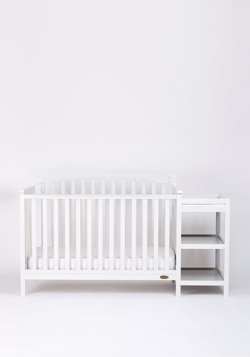 Dream On Me Chloe Grey 3-In-1 Convertible Wooden Crib with Changer (Up to 5 years)-Baby Cribs-image-3
