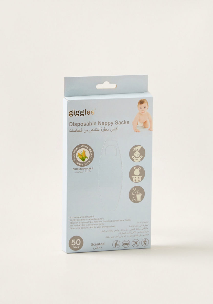 Giggles Disposable Nappy Sack - Pack of 50-Diaper Accessories-image-1