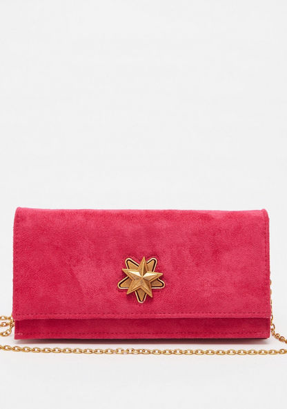 Haadana Velvet Sling Chain Wallet with Star Accent-Wallets & Clutches-image-0
