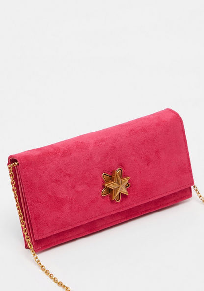 Haadana Velvet Sling Chain Wallet with Star Accent-Wallets & Clutches-image-5