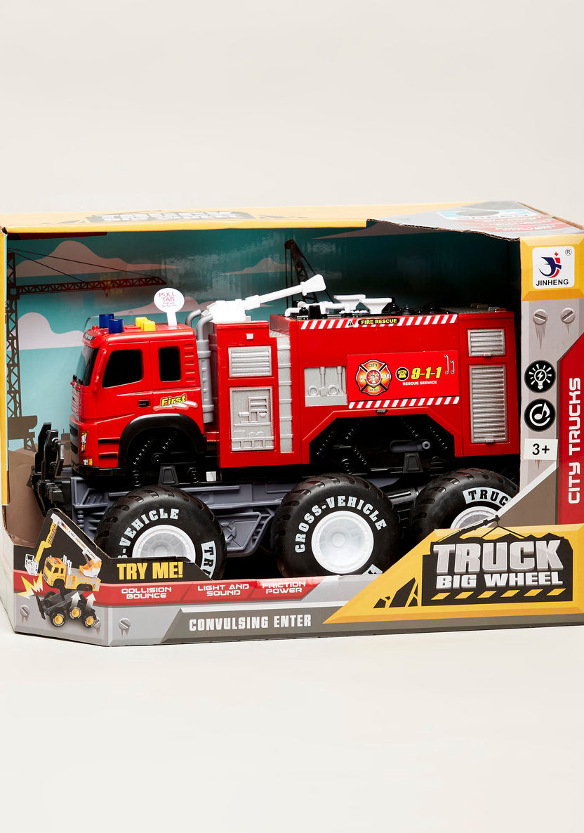 Jinheng Friction Power Fire Engine Truck Toy-Scooters and Vehicles-image-5