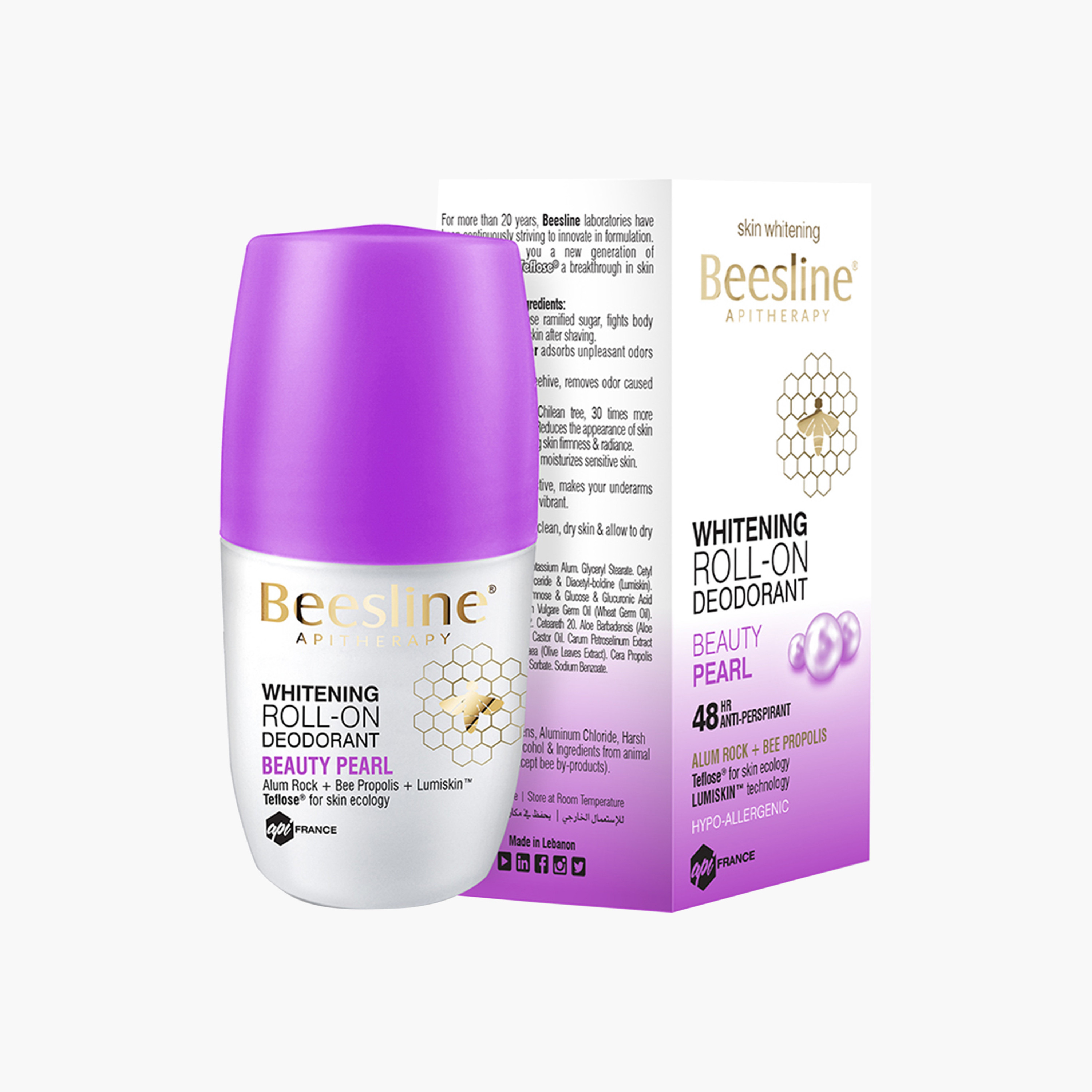 Beesline Whitening Beauty Pearl Roll-On Deodorant - 50 ml-beautyandpersonalcare-fragrance-women-image-2