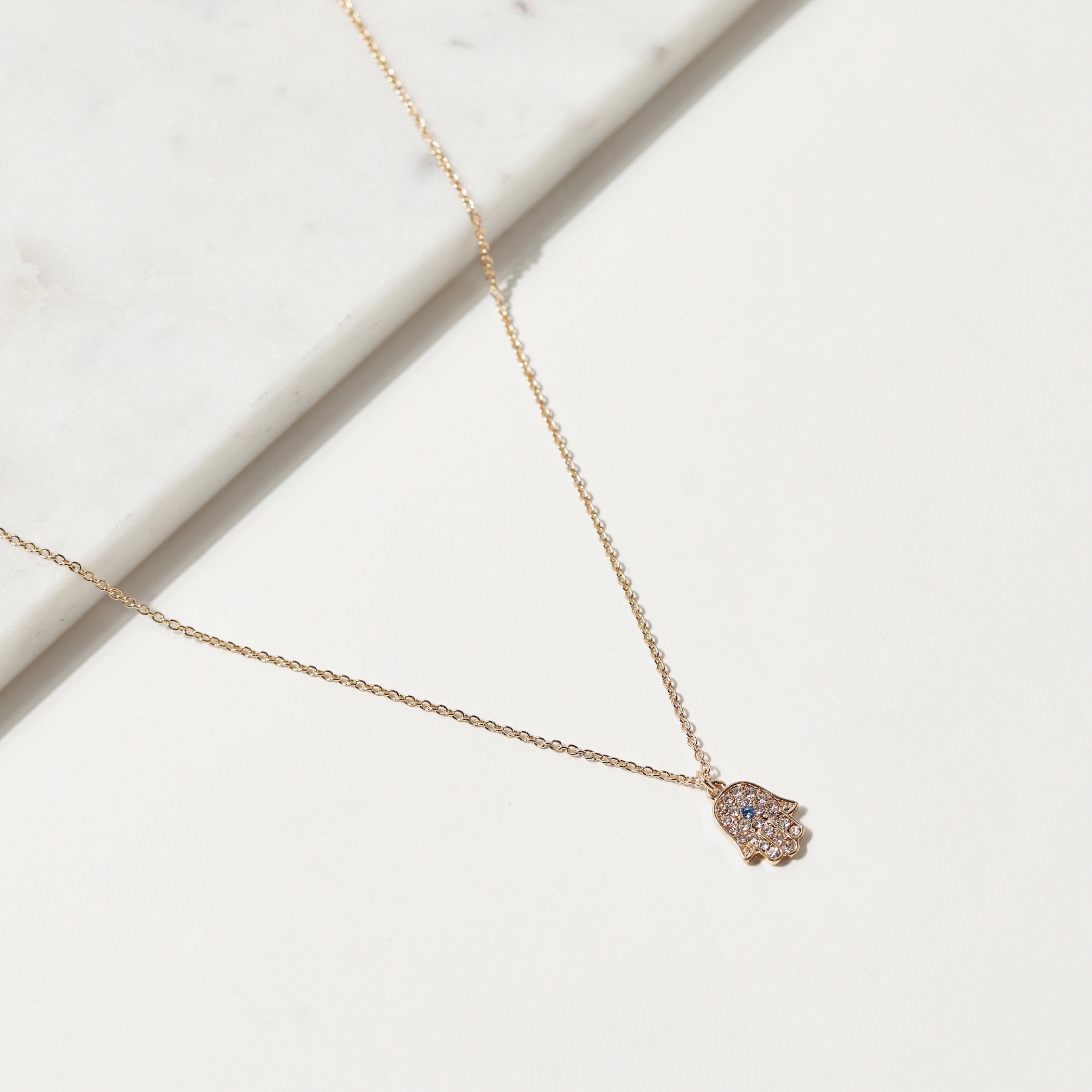 Necklace with Stone Studded Hamsa Hand Pendant-women-watchesandjewellery-jewellery-necklacesandpendants-image-1