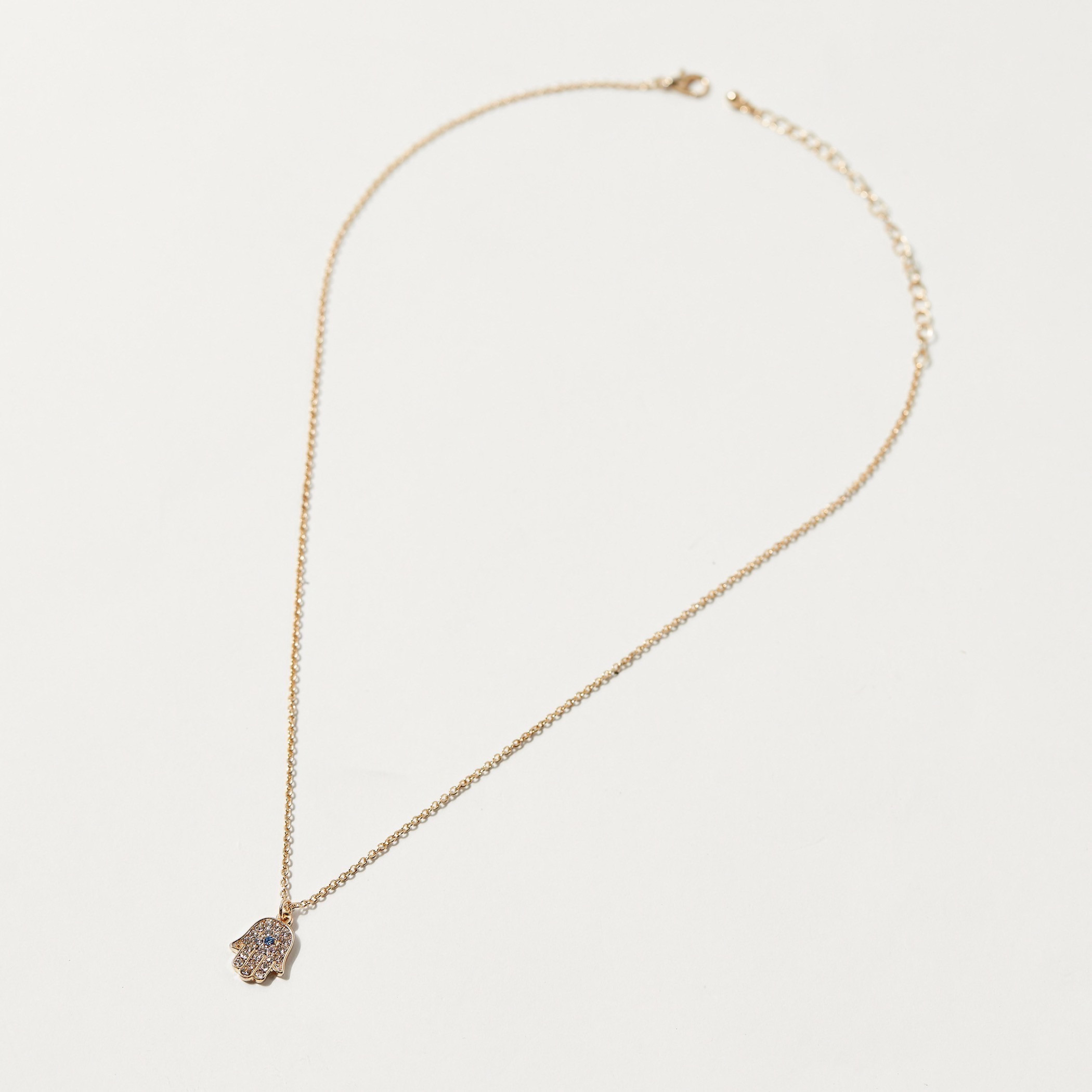 Necklace with Stone Studded Hamsa Hand Pendant-women-watchesandjewellery-jewellery-necklacesandpendants-image-3