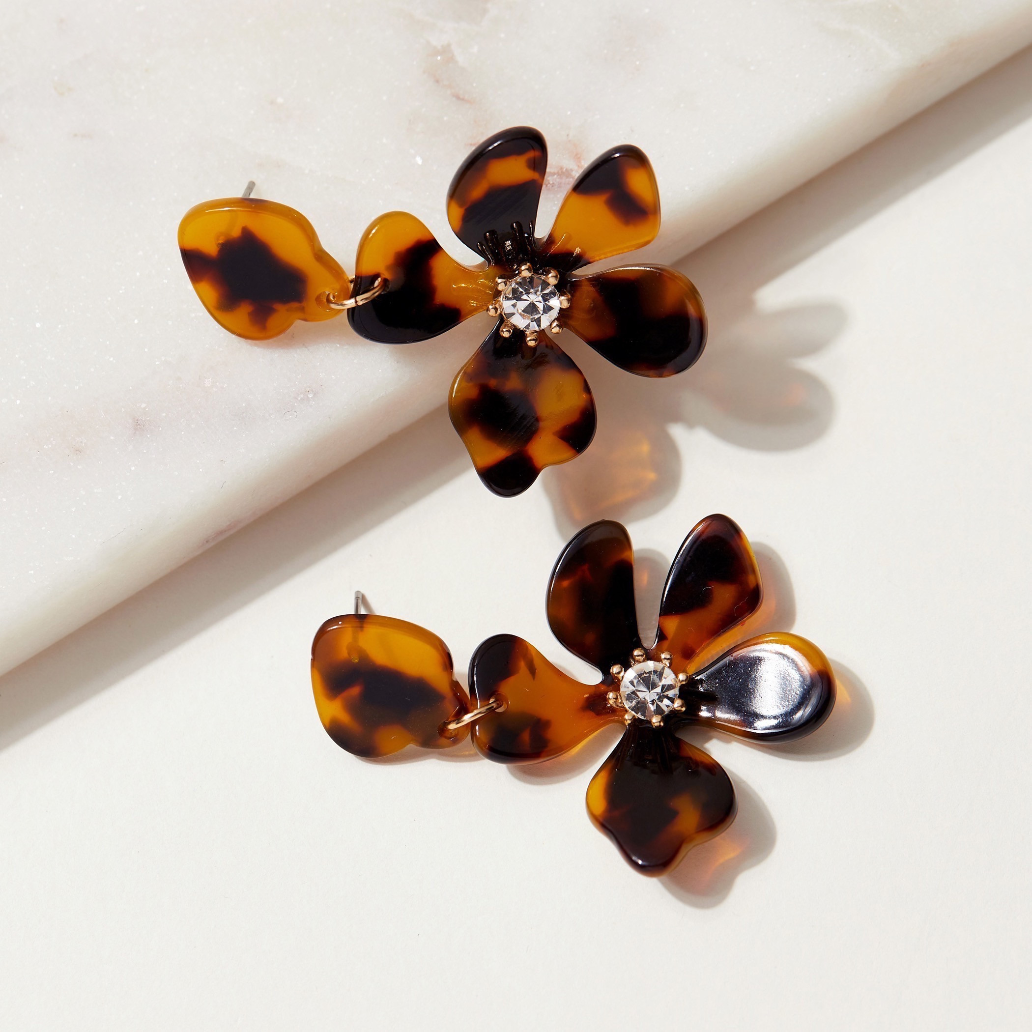 Floral Embellished Dangler Earrings with Push Back Closure-women-watchesandjewellery-jewellery-earrings-image-1