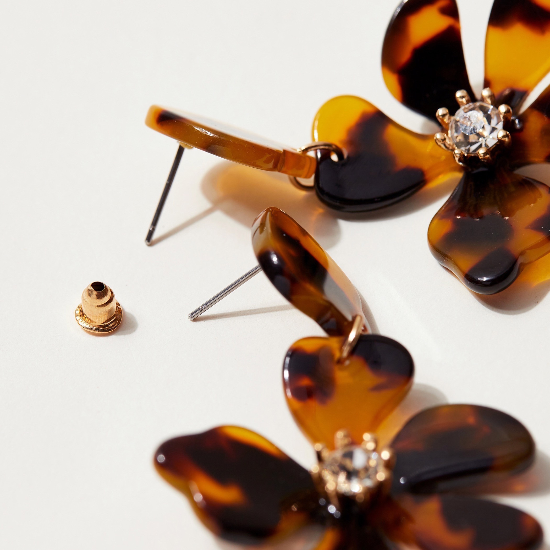 Floral Embellished Dangler Earrings with Push Back Closure-women-watchesandjewellery-jewellery-earrings-image-3