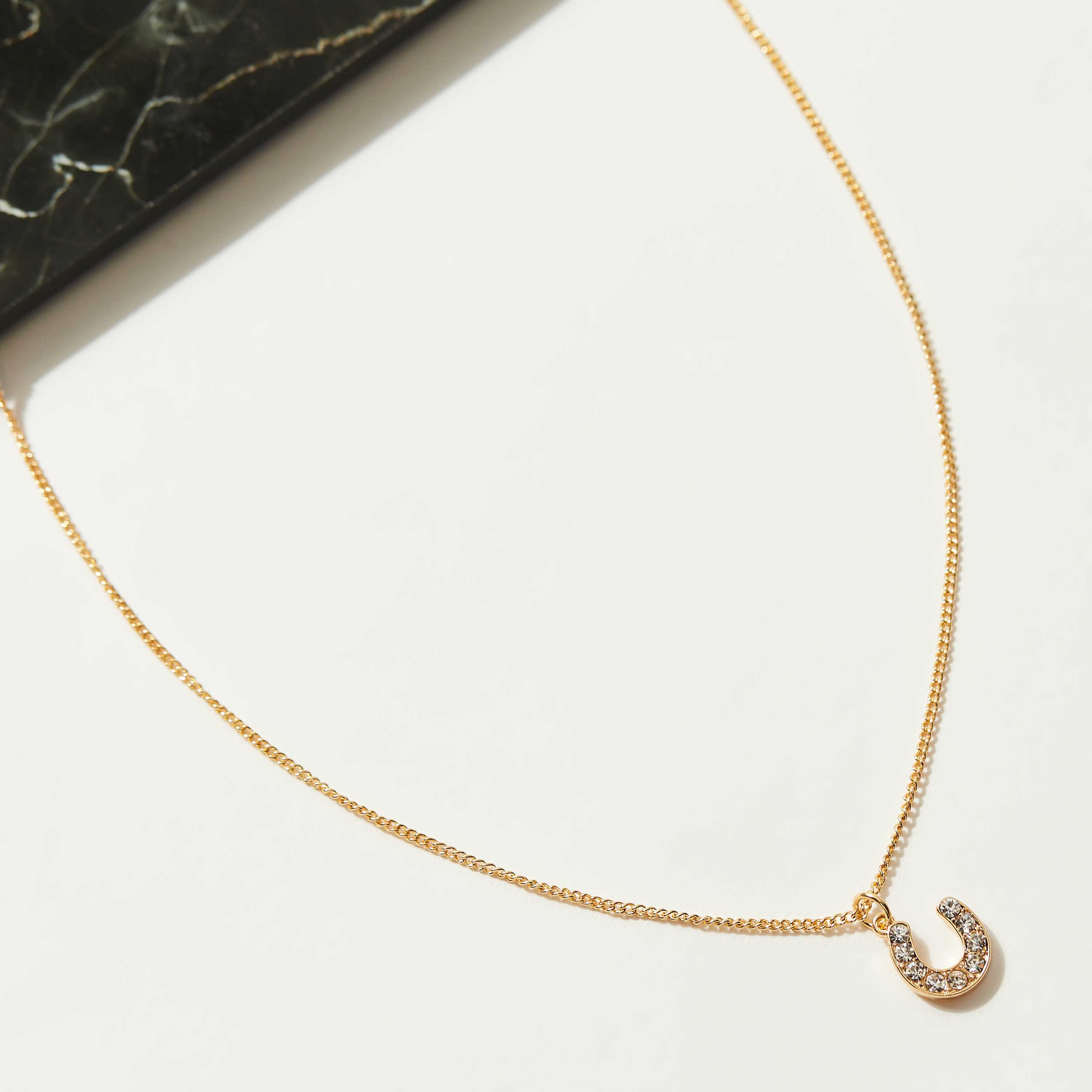 عقد بدلّاية على شكل حدوة حصان مزين بالكريستال-women-watchesandjewellery-jewellery-necklacesandpendants-image-1