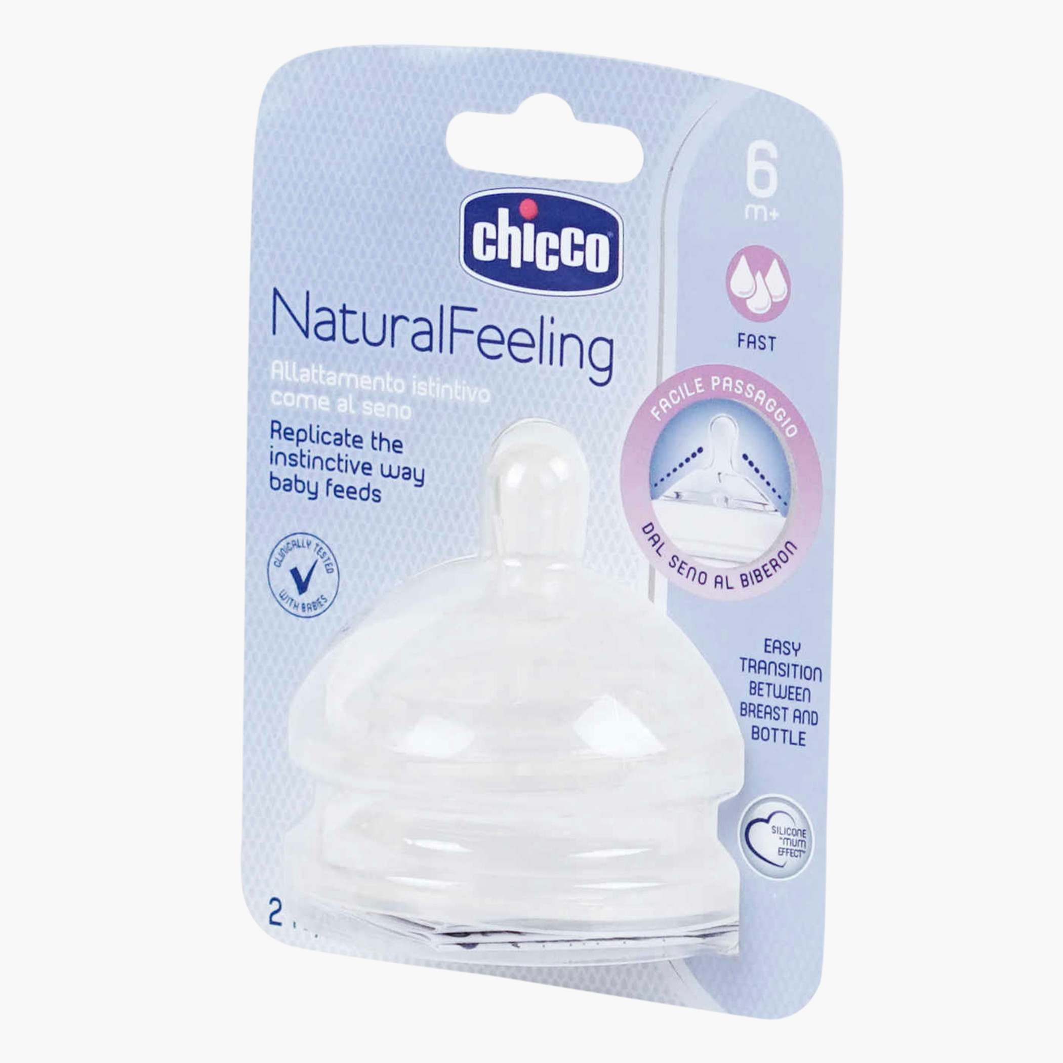 Chicco Natural Feeling 2-Piece Teat - 6+months-baby-feeding-feedingbottles-bottlesandteats-image-2