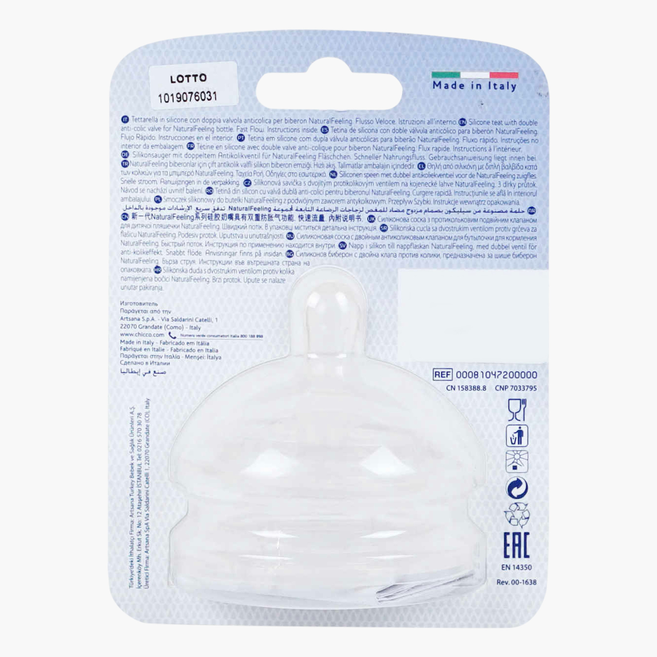Chicco Natural Feeling 2-Piece Teat - 6+months-baby-feeding-feedingbottles-bottlesandteats-image-4