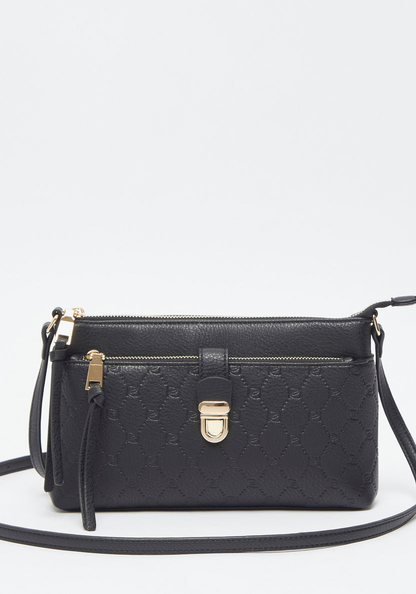 Celeste Textured Crossbody Bag with Zip Closure-Women%27s Handbags-image-0