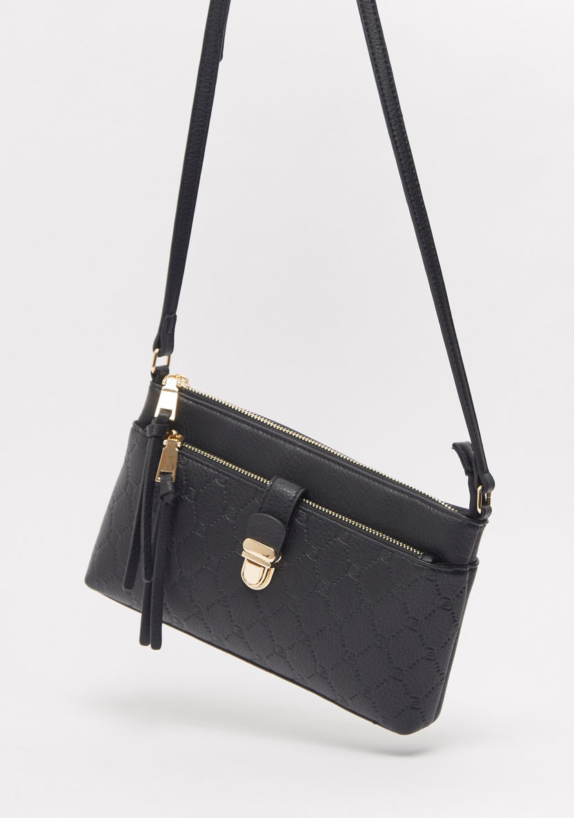 Celeste Textured Crossbody Bag with Zip Closure-Women%27s Handbags-image-1