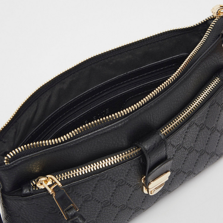 Celeste Textured Crossbody Bag with Zip Closure